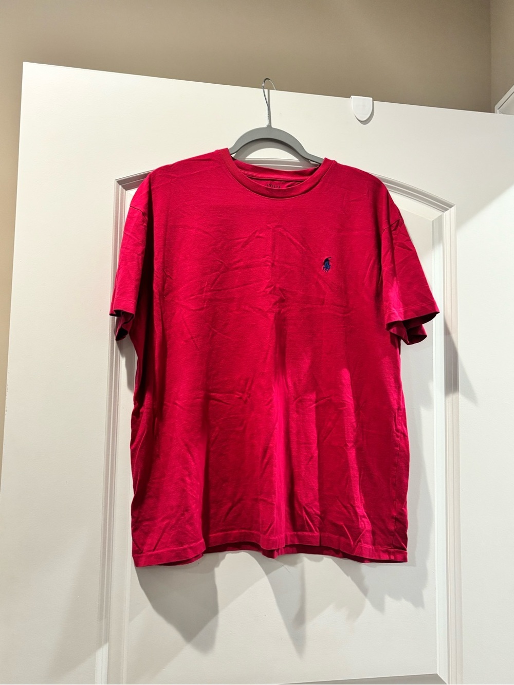 Polo by Ralph Lauren Bright Pink Short-Sleeve Crew Tee with Navy Pony